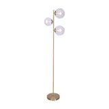 Sarantino 3-Light Gold Metal Floor Lamp with Glass Shades LMP-MLM-50320