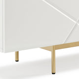Buffet Sideboard Colour Ceramic Top MDF in Glossy White Gold Colour V43-BFT-AMLA