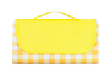 Outdoor Picnic Blanket Oxford Cloth Foldable Multifunctional Sandproof Beach Mat Yellow Checkered V1294-YM0901-3118240002112