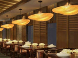 E27 Bamboo Rattan Pendant Light Vintage Adjustable Woven Chandelier for Dining Office Cafe, 40cm V1237-ZY-522-0025