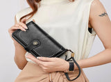 Leather Wallet Women Rfid Blocking Large Capacity, Zip Around Long Wallet - Pu Phone Clutch Purse, V1189-LWWAL-20260325-00077
