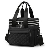 Large Capacity Travel Bag / Lunch Bag. Expandable 5cm, Multi-Compartment Storage, Hand/Shoulder V1232-WCB001