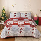 Winter Wonderland snowman santa Christmas Queen Bedspread Set V745-MAC080253Q13U