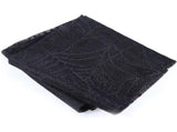 Black Polyester Halloween Tablecloth 122x244cm Spider Web Bat Design, Reusable Creepy Table Cover V1192-AZ-W-21572
