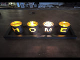 4-Piece HOME Letter Tealight Candle Holder Set with Black Display Tray V1188-MS-731-021