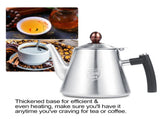 1.2L Stainless Steel Stove top Teapot Tea Coffee Pot Kettle Heat Resistant Handle Matte V1294-YM0722-JY03671-01