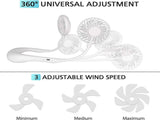 Hanging Neck Aromatherapy Fan Portable 3000mAh Battery Rechargeable Mini USB Personal Fan-White V1263-JX-1772