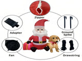 1.2M Inflatable Santa Claus and Dog Christmas Decoration - Light Up Outdoor Yard Display with V888-ELOSUNG55862