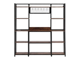 Artiss Kitchen Rack with 6 Hooks Microwave Storage Shelf 120cm x 170cm KR-MEL-5S-120-BKBR