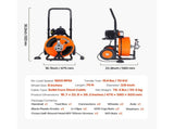 Drain Cleaner Machine 75FT x 3/8Inch, Auto Feed Sewer Snake Auger with 4 Cutter & Air-activated Foot V952-ZDJJKLSGDSTJZXGSSV3