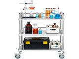 Lab Rolling Cart, 3-Shelf Stainless Steel Rolling Cart, Lab Serving Cart with Swivel Casters, Dental V952-SYSST42014303UK85V0