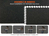 6 PCS 1/2 inch Thick Gym Floor Mats, 24" x 24" EVA Foam & Rubber Top Interlocking Workout Floor Mats V952-HSXJDDHDHDBDDTIMHV0