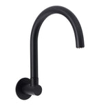 Matt Black Round Gooseneck Arm Faucet Outlet Wall Mounted Bath Tub Filler Spout V1233-SP913BL