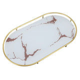 Bathroom Storage Tray Light Luxury Decorative Golden Texture Oval Bathroom Organiser Tray for Soap V1294-YM0710-3112230084611