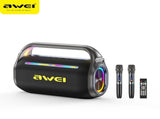 AWEI KT18 Portable Karaoke Bluetooth Speaker with 2 Wireless Microphones,black V1300-KT18-BLACK