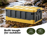 Gardeon Collapsible Outdoor Storage Box 60L Stackable Folding Camping Organizer Yellow OSB-60L-STR-YE