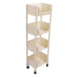 Movable Vertical Shelf PP Essy To Install Save Space Slide Out Utility Cart for Office Bathroom 4 V1294-YM0901-3112230056614