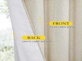 Linens 84 Inch Long 100% Blackout 2 Panels Natural Thick Farmhouse Living Room Soundproof V1258-DP02-C-1267