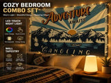 2-piece Bedroom Atmosphere Bundle White RGB Rechargeable LED Night Light Vintage Camping Style V888-ELOSUNG53474