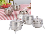 304 Stainless Steel Condiment Pot Spice Container Salt Sugar Box Storage Spice Rack Set V1294-YM0718-3118210017011
