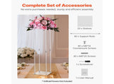 Wedding Flower Stand, 10PCS 80cm Column Flower Stand, Floral Stands with Acrylic Laminate, V952-HLHJLFT10J806TMWQ001V0