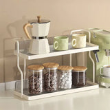 Two-Tier Kitchen Storage Rack Organizer in White with Removable Trays, 30.5x12.2x20.3cm V178-59221
