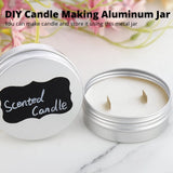 50PCS Small Aluminum Cans, 2oz Metal Round Tins, 60ml Aluminum Container with Screw Lid, DIY Candle V1369-AZ3-W-08880