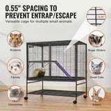 VEVOR 39" Metal Small Animal Cage 2-Tier Rolling Ferret Cage with Tray A Ramp V952-JSXDL362439IF6COGV0
