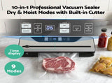 Devanti Food Vacuum Sealer Machine Auto Seal Slide Cutter 9 Modes Marinate Black FVS-32-PKL-BK