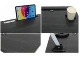 Black Laptop Stand Table Foldable Desk Computer Study Bed Adjustable Cup Slot Tray/linght and Fan V201-QHGMMOREONE038