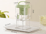 Green Refrigerator Beverage Dispenser with Faucet and Plastic Fruit Filter 3.5L Cold Water Jug V888-ELOSUNG43569