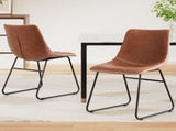 Artiss 2x Dining Chairs Retro PU Leather Kitchen Lounge Cafe Accent Chair Brown UPHO-C-DIN-2503-BRX2
