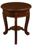 Round Cabriole Leg 1 Drawer Lamp Table V199-LT001RDCLM