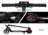 Electric Scooter 130W 16KM/H LED Light Folding Portable Riding Commuter Black ESC-S32-6-BK