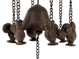 Cast-Iron Bell w Hanging Chooks 82cm V637-06859CHK