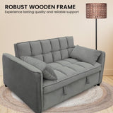 Sarantino Quincy 2-Seater Velvet Sofa Bed in Dark Grey with Wooden Frame & Tufted Design SOFA-7006-VEL-DGY