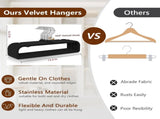 50 Pack Black Velvet Hangers Non Slip, Felt Pants Hangers Thin Space Saving Clothes Hanger Flocked V1258-DP02-F-463