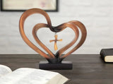 Jesus Entwined Hearts Cross Easter Jesus Cross Ornament Jesus Intertwined Hearts Cross Craft Home V1294-YM0626-230403GW01-1