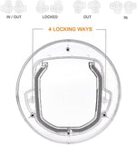 Cat Door with 4 Way Locking Transparent Flap Easy Install Suitable for Cats and Dogs Secure Flap See V1366-AZ2-W-04509