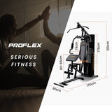 PROFLEX Multi Home Gym Station Bench Press Preacher Cable Machine Back Equipment V219-FTNMFGPRFAM85
