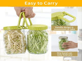 Complete Sprouting Kit - 2 Large Wide-Mouth Mason Jars 32 Oz, 2 Foldalbe Screen Lids with Draining V1258-DP02-C-1195