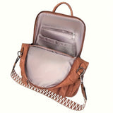 Women'S Travel Backpack Stylish Backpack Leather Backpack Tassel Backpack Chain - Gray - Size 01 V1403-127-85183-GRY-01