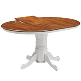 Lupin Extendable Dining Table 150cm Pedestral Stand Solid Rubber Wood -White Oak V315-VOD-HOBA-02