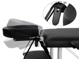 Zenses Massage Table 75cm Portable 3 Fold Aluminium Beauty Bed Black MT-ALUM-GA301-BK-75