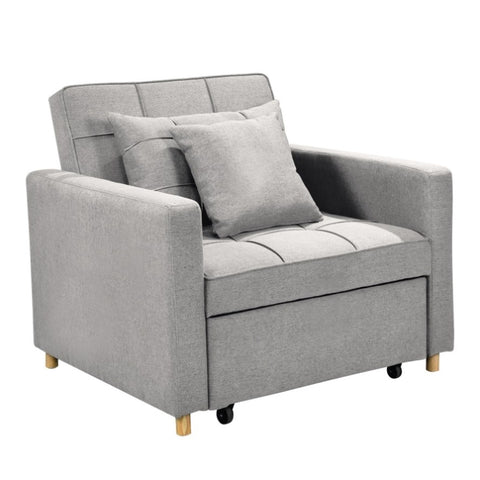 Suri 3-in-1 Convertible Sofa Chair Bed Lounger by Sarantino Light Grey SOFA-YGG-7001-LNN-LGY