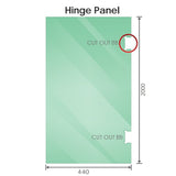 90cm Frameless Diamond Shower Screen White U-Brackets with SS Hinges & Square Double Pull Handle V63-910871