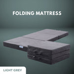 GOMINIMO 3 Fold Folding Mattress Single Light Grey V227-3720101007080