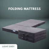 GOMINIMO 3 Fold Folding Mattress Single Light Grey V227-3720101007080