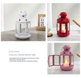 3-piece White and Pink and Red European Style Star Cutout Metal Candle Lantern - Handcrafted Iron & V888-ELOSUNG50729