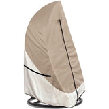 Patio Hanging Egg Chair Cover - 420D Waterproof Outdoor Single Seat Wicker Swing Egg Chair Stand V1192-AZ-W-3191